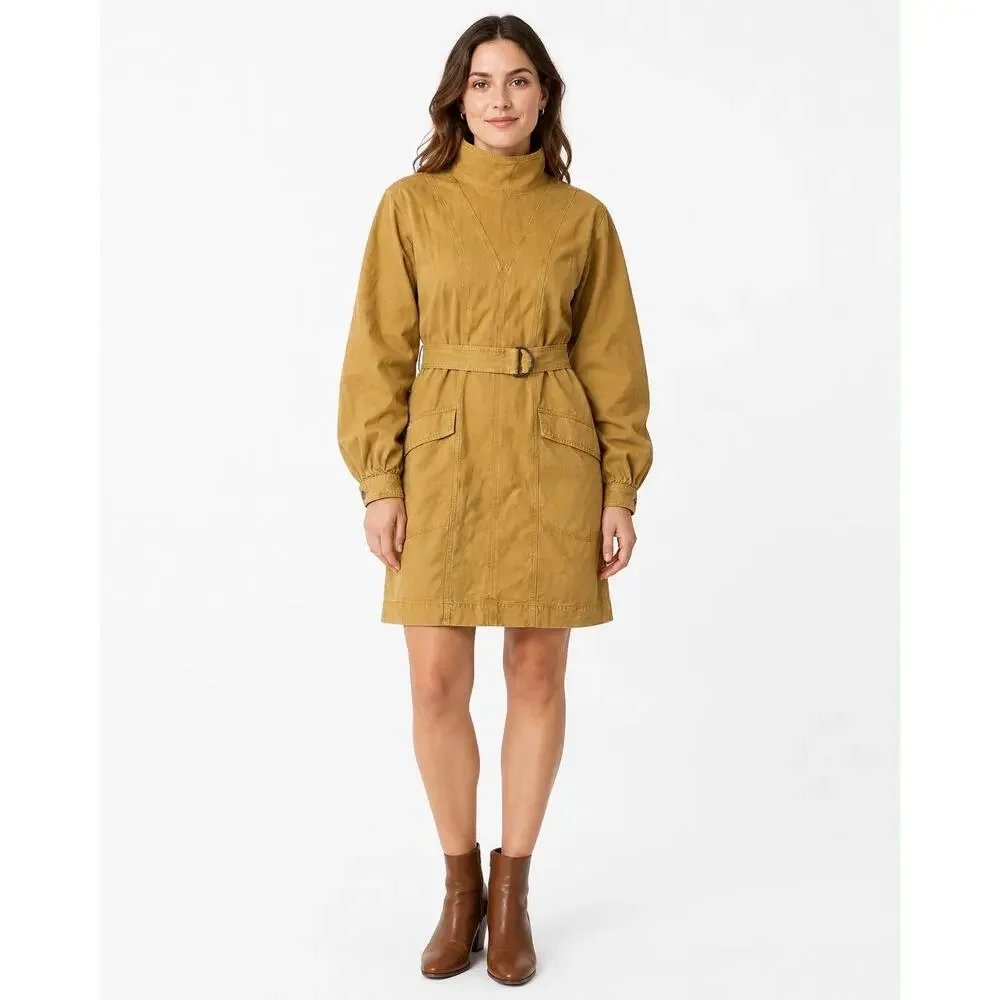 Joie Women’s Small Mustard Utility Belted Mini Dress Cotton